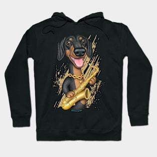 Dachshund Saxophone Player Hoodie